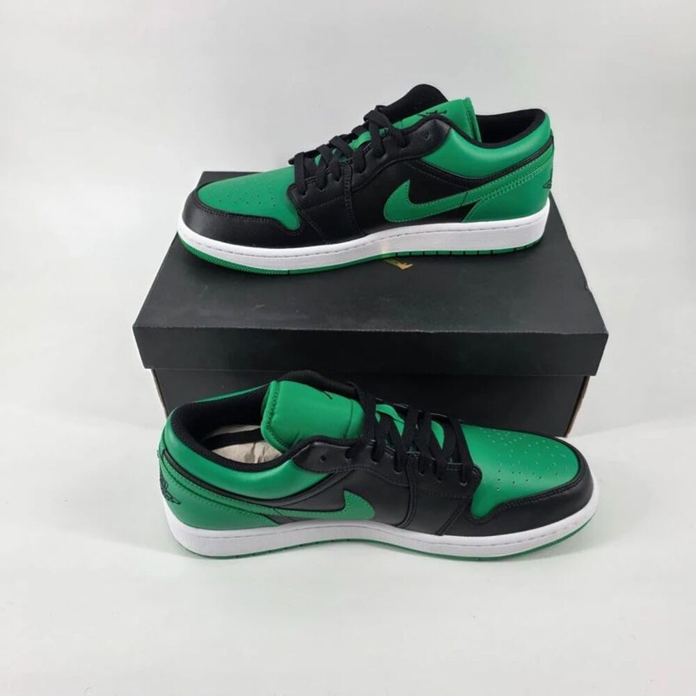 Nike Air Jordan 1 Low "Black Lucky Green" Men's Size 12 (553558-065) - NIB NWT